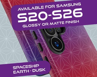 Spaceship Earth-inspired Dusk colors Tough Samsung S-series case - Samsung S20-26, Nostalgic Disney Ride, Spaceship Earth pattern