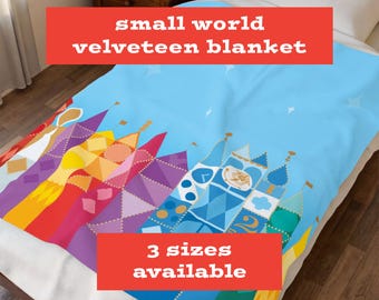 It's A Small World Inspired Blanket – Retro Theme Park Cozy Throw – Magic Kingdom Fan Gift