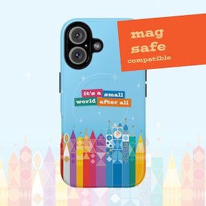 Disney Small World Phone Case, It&#39;s a Small World Tough Magnetic Cases, Theme Park Gift, Disneyland Accessories, Whimsical Phone Cover,