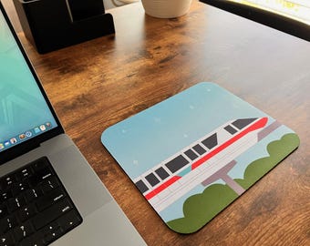 Disney Monorail Mousepad, Disney Desk Decor, Walt Disney World Inspired Desk Accessory, Disney Gift, Theme Park Office, Disney Adult Gift