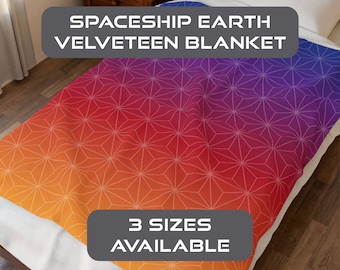 Spaceship Earth Dusk Velveteen Blanket | Disney-inspired classic