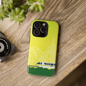 Disney-inspired Monorail Lime Phone Case, Highway in the Sky, Colorful, Fanatic Accessory, Disney Vacation Souvenir, Disney Lover Gift