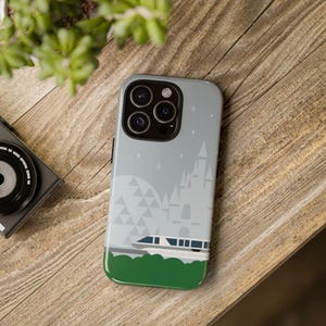 Disney-inspired Monorail Silver Phone Case, Highway in the Sky, Colorful, Fanatic Accessory, Disney Vacation Souvenir, Disney Lover Gift