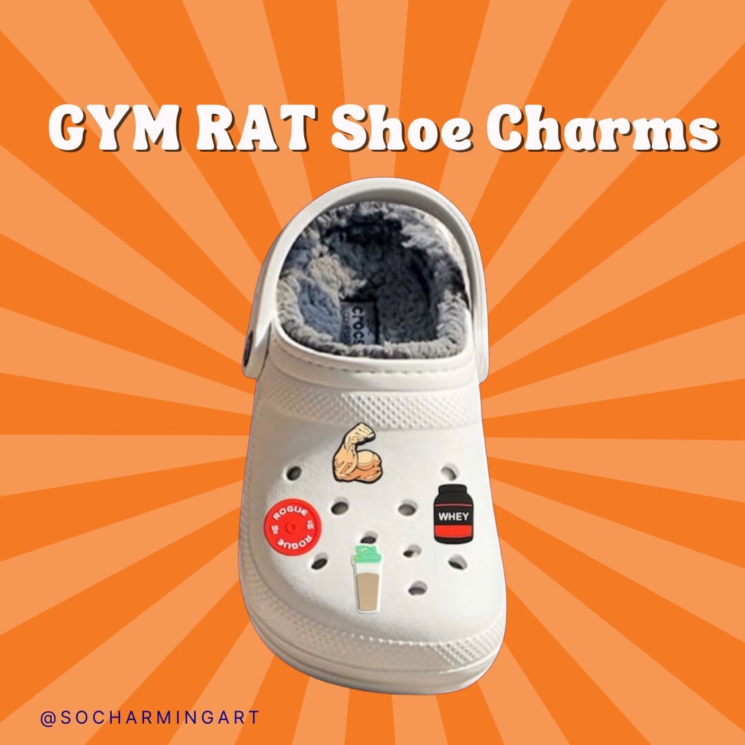 Gym Rat Shoe Charms Etsy