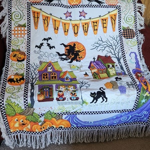 Halloween Handmade Cross Stitch Afghan