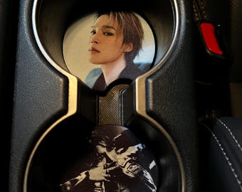 K-Pop Car Coasters, Cup Holder Accessory, Bias Gift, Fan made Merch