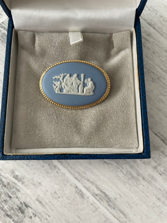 Wedgwood Jasperware Blue Brooch