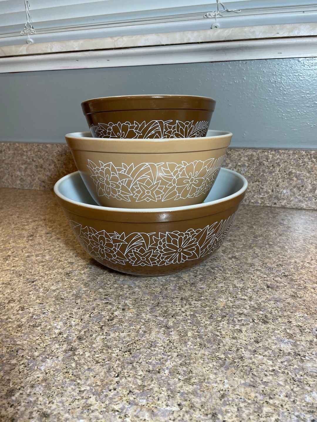 Pyrex Woodland Mixing Bowls Etsy