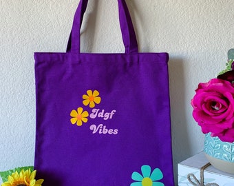 Funny idgf vibes purple Canvas Tote Bag, Cute Tote Bag Aesthetic, Gift For Her, Shoulder Bag, eco friendly