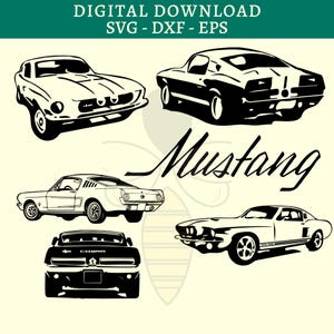 Ford Mustang SVG Shelby GT svg Shelby Cobra SVG Muscle Car-snijbestanden