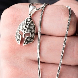 Gladiator Helmet Necklace Silver Knight Necklace Spartacus Warrior Helmet Necklace Antique Jewelry Mythology Necklace Fathers Day Gift