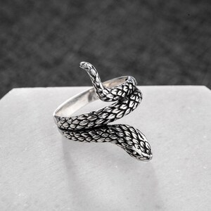 Silver Snake Wrap Ring Unique Ring Design Snake Ring for Men Serpent ...