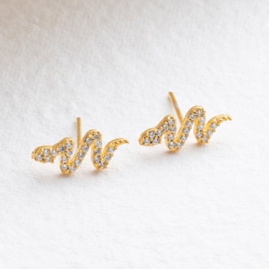 Snake Earrings Gold, Snake Stud Earrings Rose Gold, Silver Snake Earrings, Minimalist Earrings, Mini Stud Earrings, Cartilage Earring