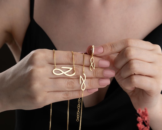 BTS Jungkook Golden Symbol Necklace Earrings Bracelet Set | JK