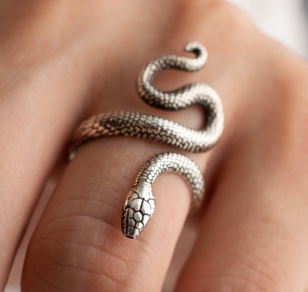 Snake Ring Silver , Adjustable Snake Ring, Rose Gold Snake Ring, Silver Adjustable Serpent Ring