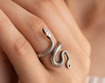 Silver Snake Ring Adjustable Snake Ring Rose Gold Snake Ring Silver Adjustable Serpent Ring Gift for her Silver Ring Minimalist ring
