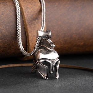 Silver Spartan Necklace Men Handmade Oxidized Spartan Shield Necklace Greek Warrior Pendant Spartan Warrior Mens Jewelry Gift For Men