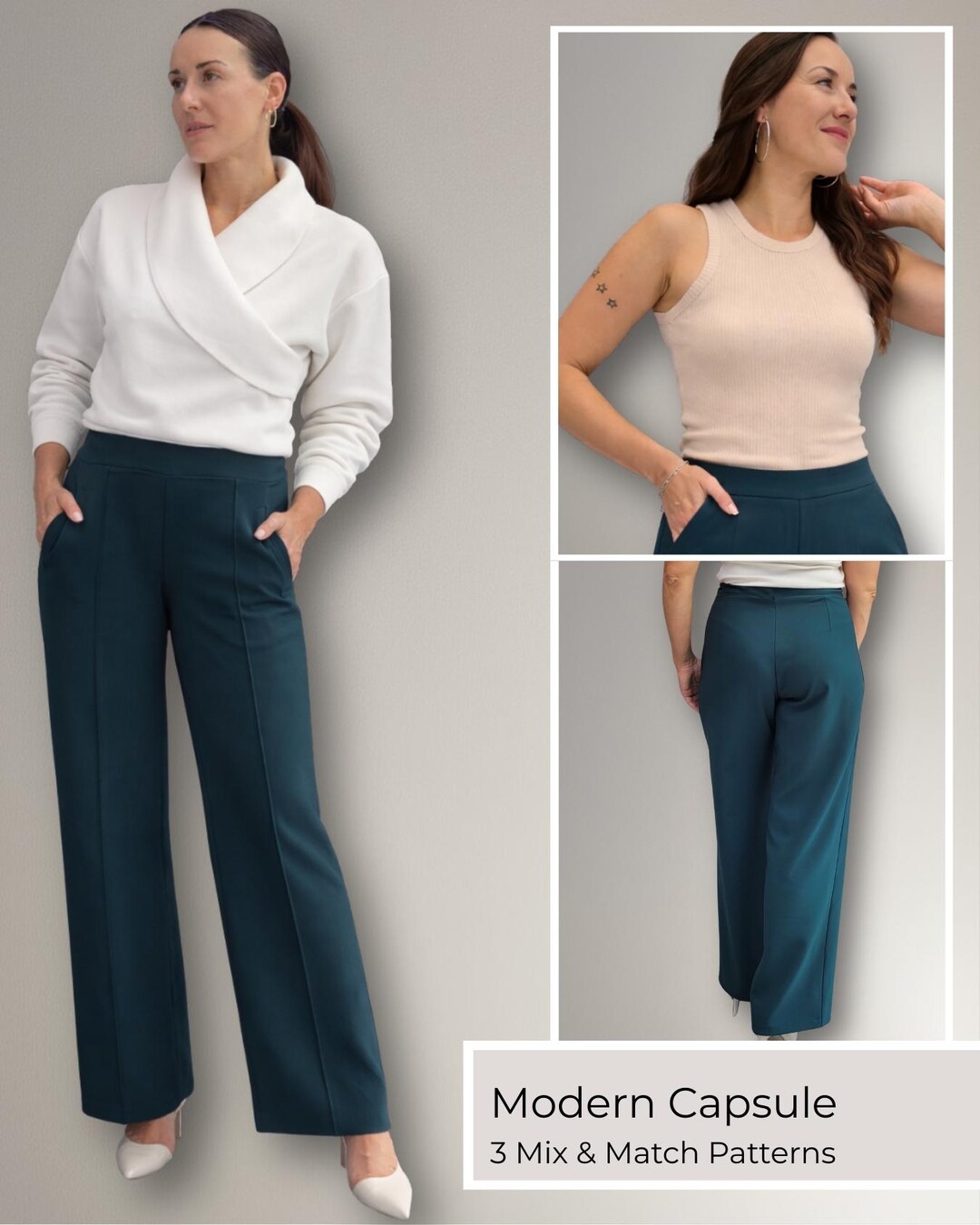 Modern Minimal Capsule Wardrobe Sewing Pattern Set for Women – 3 PDF ...