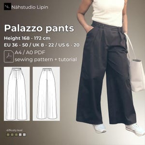 Sewing pattern for a pair of palazzo pants, Palazzo pants 110, height 168 - 172 cm, size 36 -50