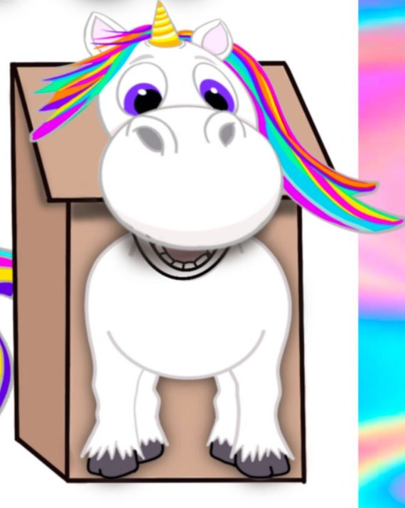 giver unicorn paper bag puppet printable coloring puppet kit etsy