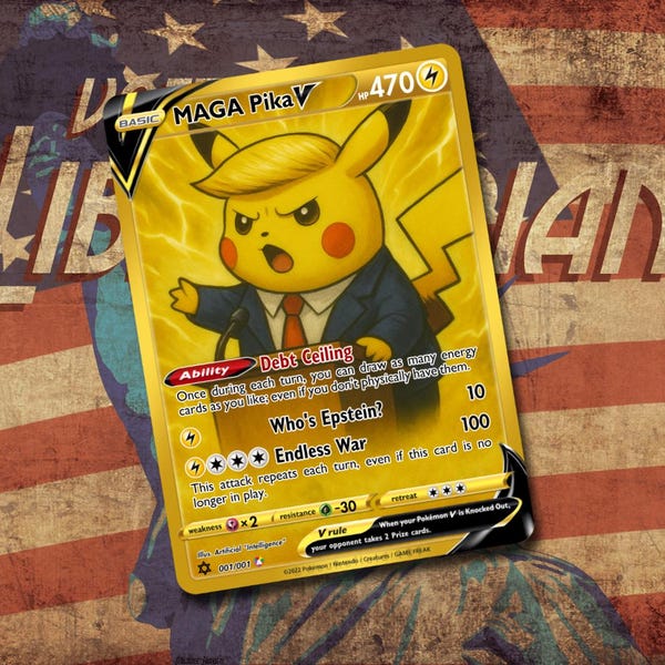 Pokemon TCG - MAGA Pika!  Gold Holofoil  |  A Libertarian Take