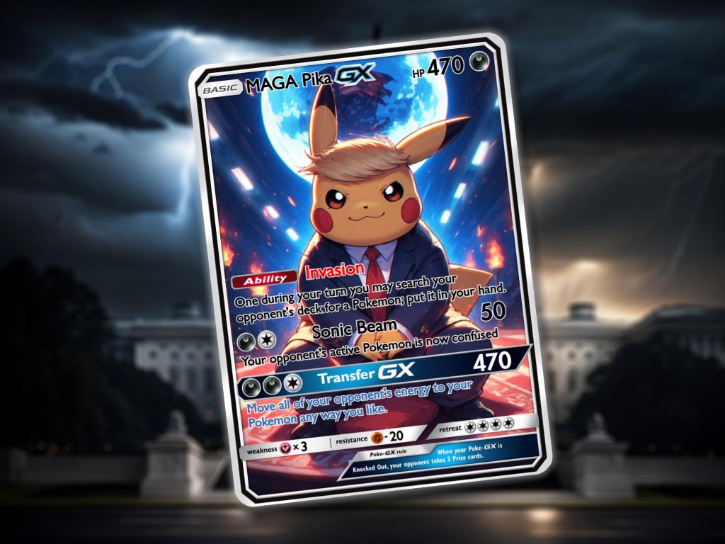 Trump Pikachu Card - Etsy