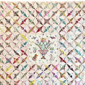 スクラップ風車の星のキルト + オプションのテンプレートパターン