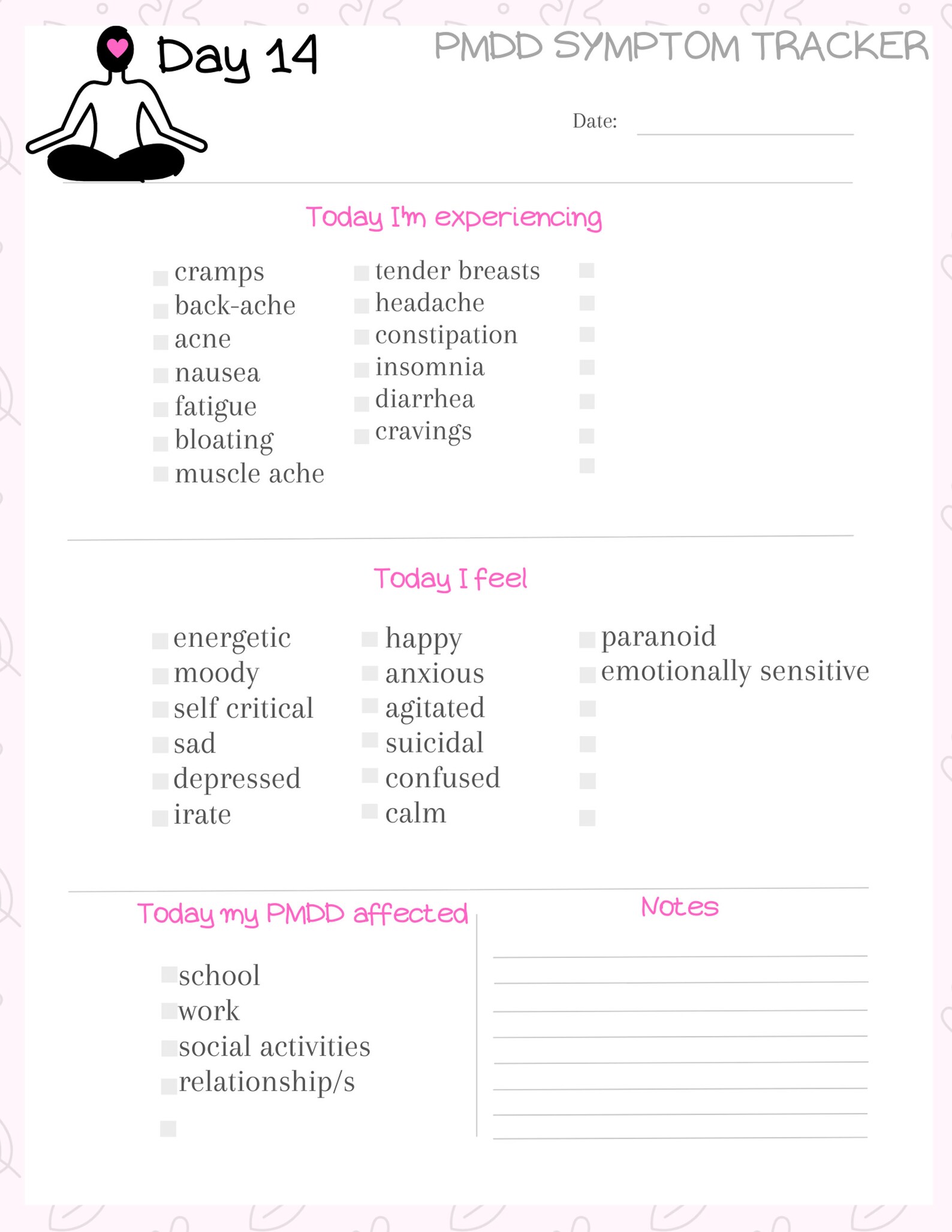 pmdd-symptom-tracker-for-women-pmdd-chartpremenstrual-etsy