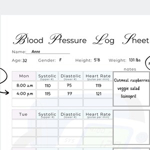 Blood Pressure Tracker, Printable Track Blood Pressure, Health Tracker ...