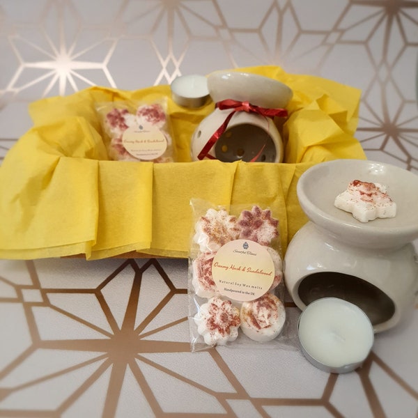 Personalized Eid Mubarak Gift for friend. Scented wax melts with burner. Birthday Gift for her. Thank You Gift for New Mum New Home New Job