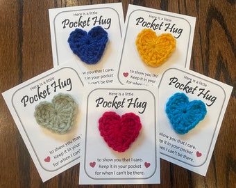 Pocket Hug / Crochet Heart / Small Gift / Gift Idea