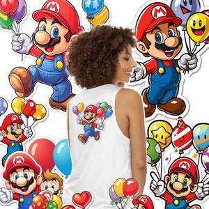 Paquete de imagenes prediseñadas de mario bro para cumpleaños de niños png, Mario bro PNG dla tazas, pegatinas de mario png