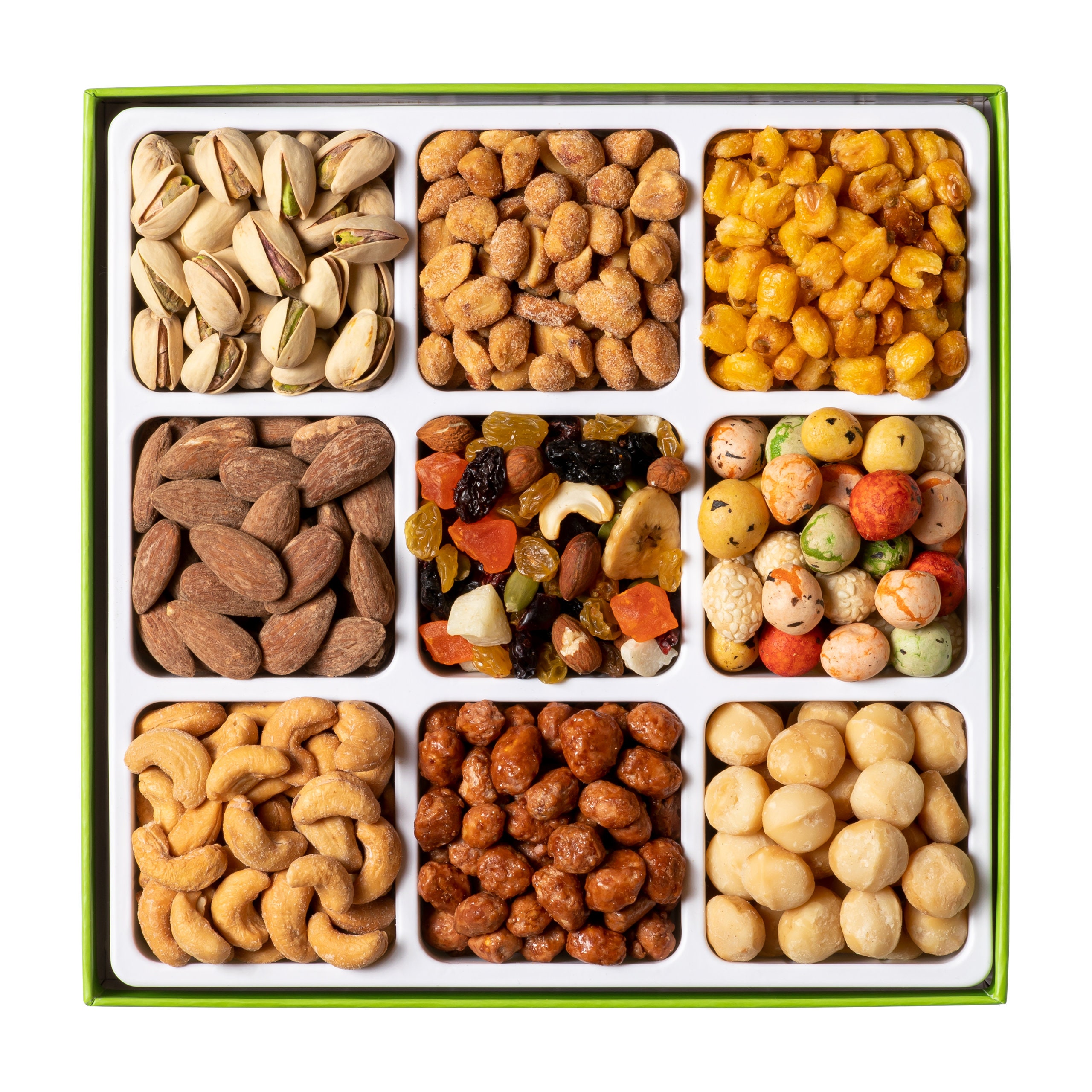 NUTS U.S. Nuts Gift Basket 9 Variety Fresh Assorted Nuts Gift Box Sweet