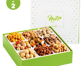 Assorted Nuts Gift Basket – 9 Variety Sweet & Salty Snacks, Pack of 2