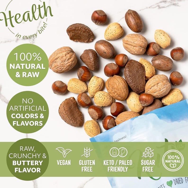 Raw Jumbo Mixed Nuts in Shell, US Grown, No Additives - Etsy