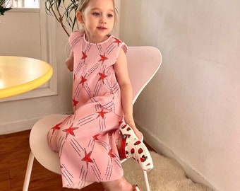 LISTO PARA ENVIAR: Conjunto plisado para niñas, conjunto diario para niñas pequeñas, conjunto diario para niñas, conjunto de dos piezas Kids Star, conjunto plisado para niños