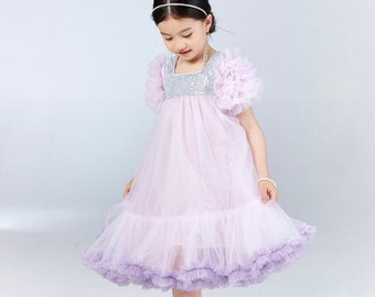LISTO PARA ENVIAR- Vestido de cumpleaños para niñas de alta calidad, Vestido de princesa para niñas, Vestido especial para sesión de fotos para niños, Vestido de cumpleaños para niños, Vestido purlple