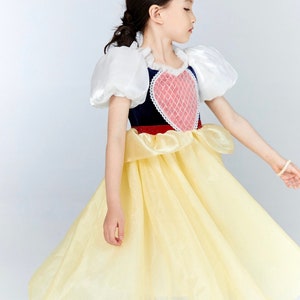 READY TO SHIP- High Quality Snow White Dress, Girls Princess Dress, Princess Costume, Disney Costume, Girls Birthday Dress, Disney Land