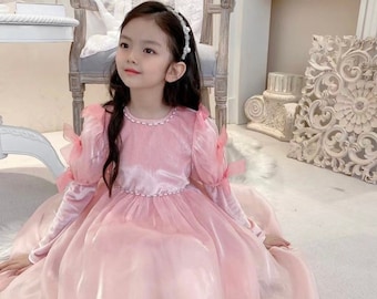 LISTO PARA ENVIAR: vestido de organza para niñas, vestido de cumpleaños para niñas, vestido de fiesta para niñas, vestido de princesa, vestido especial para niños, vestido para sesión de fotos para niños