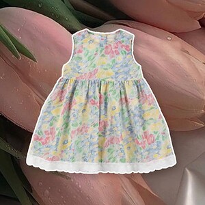 READY TO SHIP- Girls Sleeveless Flower Dress, Toddler dress, Girls Dress, Girls Birthday Dress, Kids floral Dress