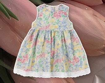 LISTO PARA ENVIAR- Vestido de flores sin mangas para niñas, Vestido para niños pequeños, Vestido para niñas, Vestido de cumpleaños para niñas, Vestido floral para niños