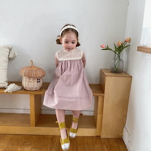 READY TO SHIP- Girls Embroidered Dress, Toddler dress, Girls Dress, Princess Dress, Girls Birthday Dress, Kids Pink Dress, Lace dress