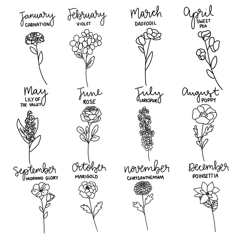 DIGITAL Birth Flower Bouquet Tattoo - Il 794xN.4332907070 Sjda 