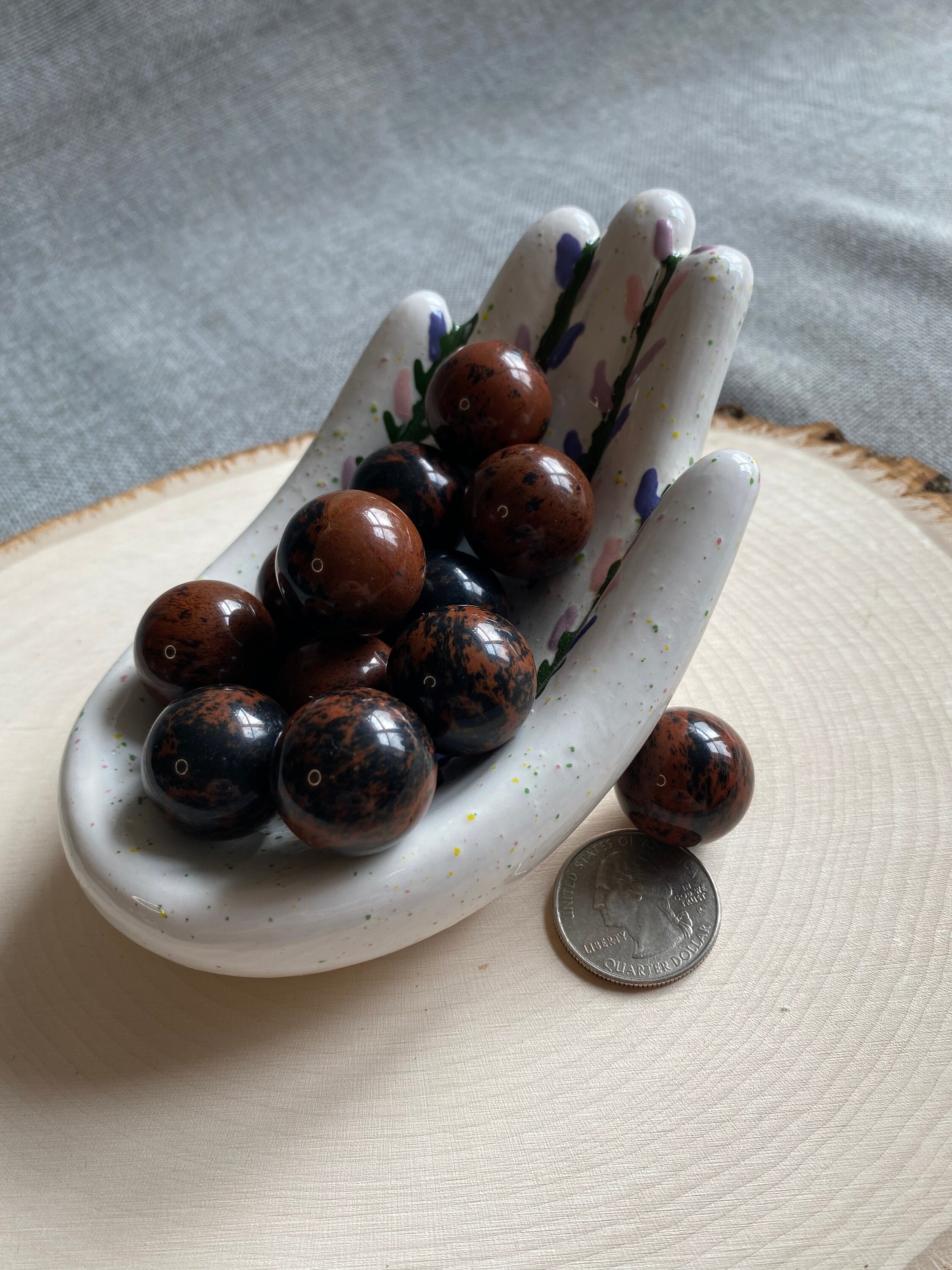 Natural Mini Red Obsidian Spheres mm Etsy