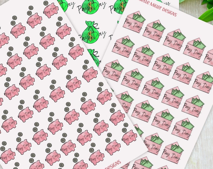 Payday Planner Sticker Sheet | Planner Stickers | Daily Planner Stickers | Adorable Payday Stickers