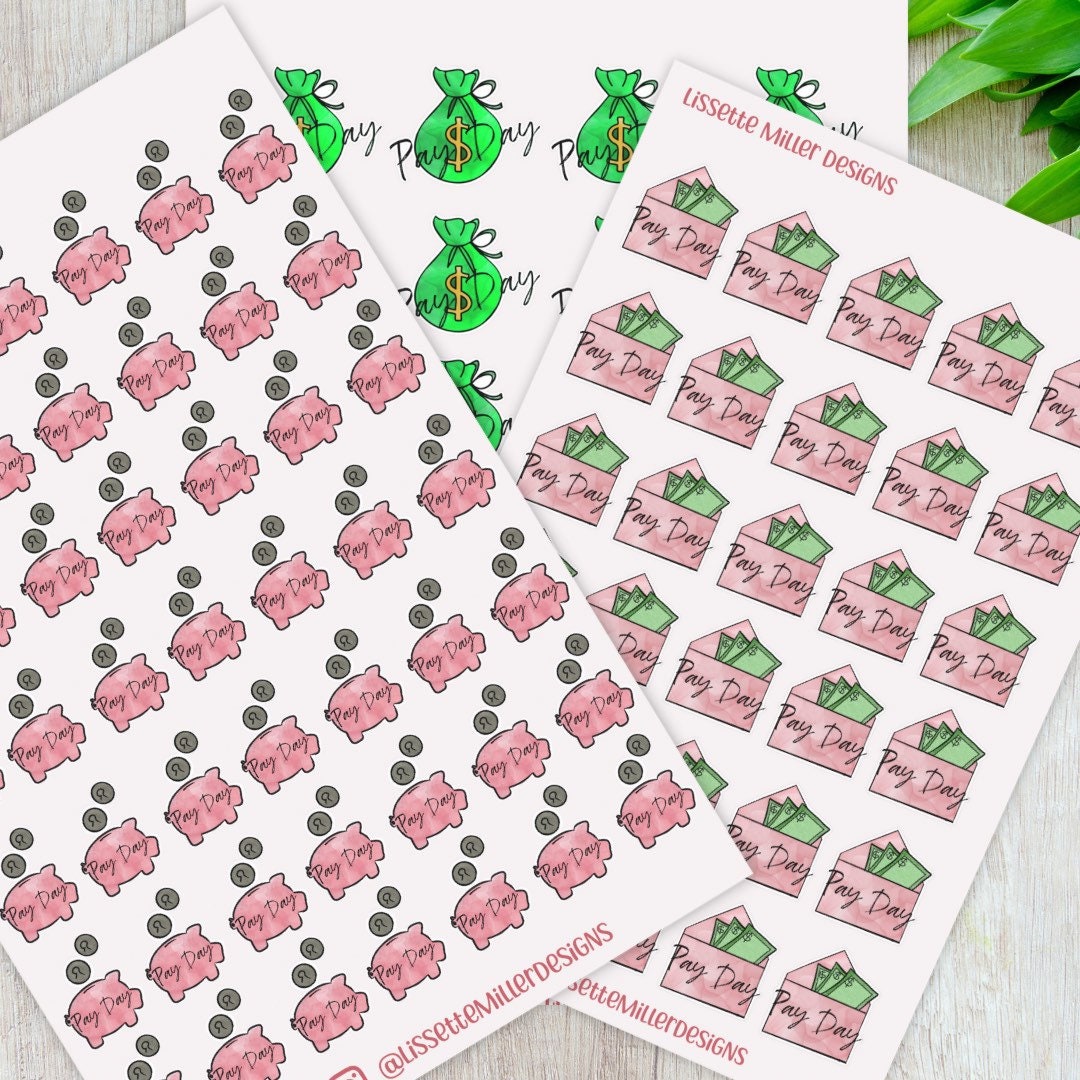 Payday  Hand Lettered Planner Stickers – River & Ink