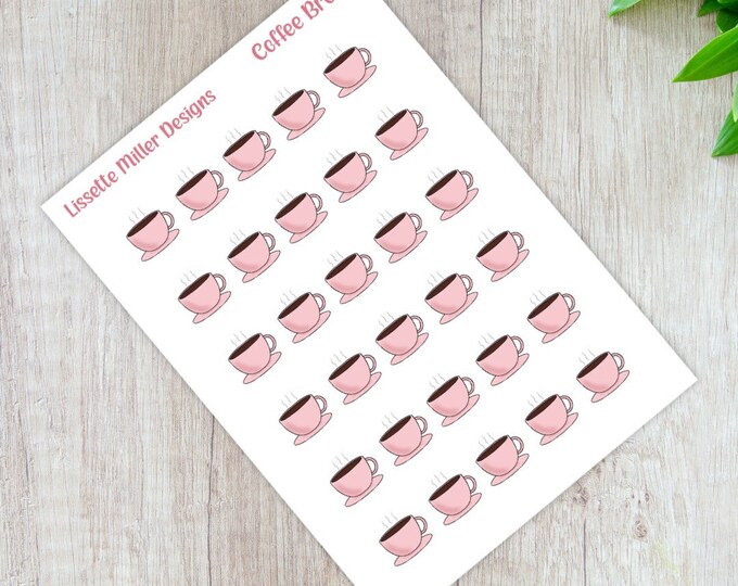 Coffee Break Stickers | Coffee CupPlanner Sticker Sheet | Planner Stickers | Daily Planner Stickers | Coffee Date Stickers for Planners