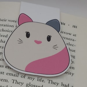 Calico Kitty Squishmallow Double Sided Magnetic Bookmark | Bibliophile Magnetic Bookmark |  Reader Gifts | Bookworm Gifts |Squishmallow Cat