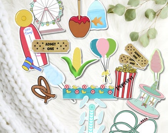 County Fair Sticker Pack | Adorable Fair Stickers | Theme Sticker Set | Fair Fun Stickers | Carnivan Fun | Ferris Wheel | Laptop Stickers