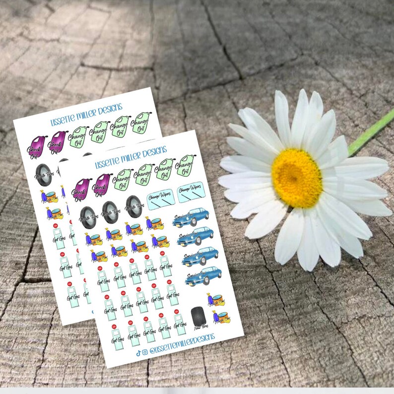Car Maintenance Sticker Sheet | Vehicle Care Reminder Stickers - Etsy